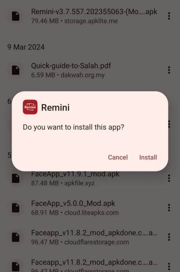 Install Remini Mod APK